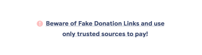 beware of fake donations links