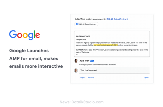 Google Launches AMP for email, makes emails more interactive